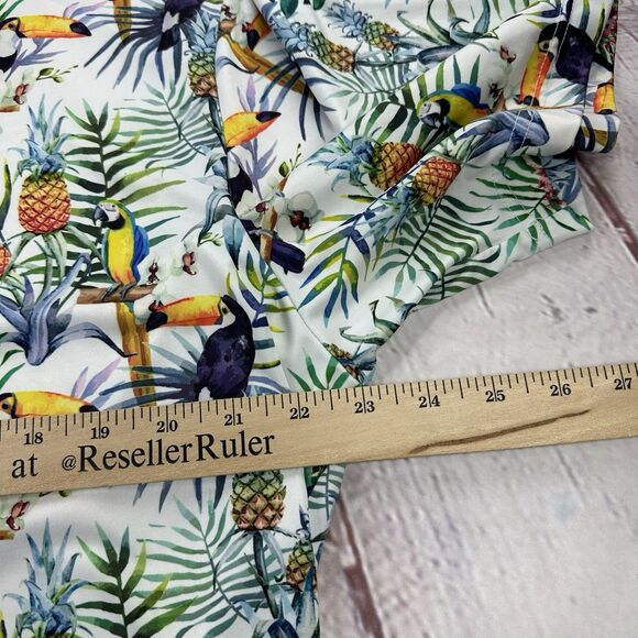 Royal & Awesome Polo Shirt Mens Tropical Stretch Bird Parrot Pineapple Golf XL - Picture 6 of 9